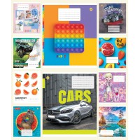 Зошити учнівські 18 аркушів клітинка Тверда ТЕ21215 18КВ3 МІКС, 20 шт. в упаковці