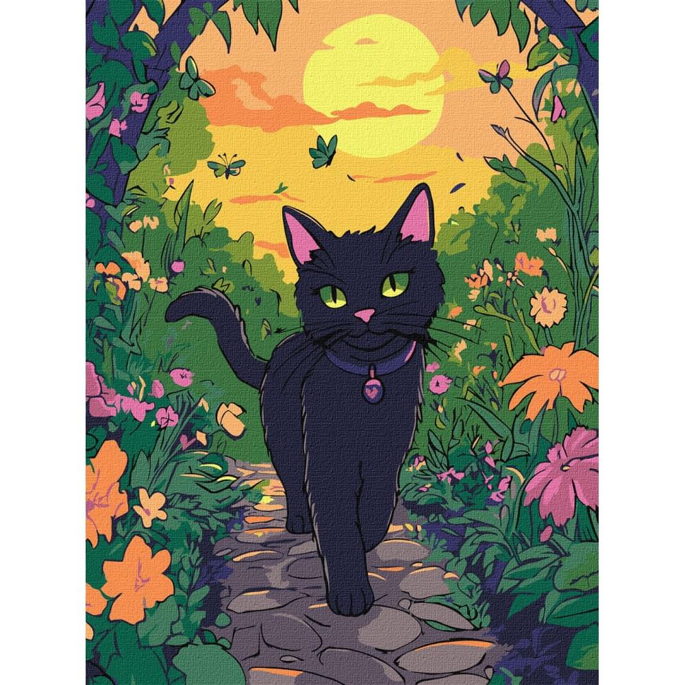 Картина за номерами для дітей "Котик у сад" Ideyka 30х40см КНО6805