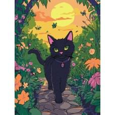 Картина за номерами для дітей "Котик у сад" Ideyka 30х40см КНО6805