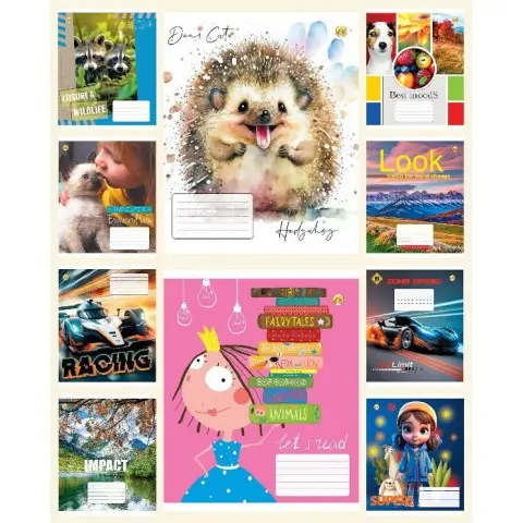 Зошити учнівські 12 аркушів лінія ТЕ42107, 25 шт. в упаковці