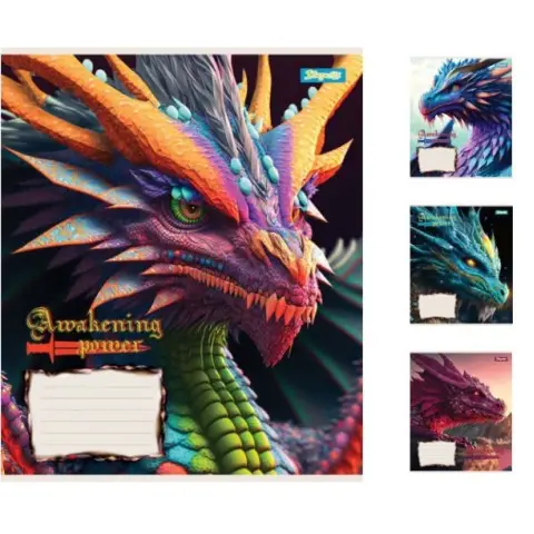 Зошити учнівські 18 аркушів лінія. 1В Dragon, 25 шт. в упаковці