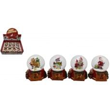 Сувенір "Куля снігова 45мм - Д.Мороз, Сніговик на каміні" в/в 4в.(12*12)