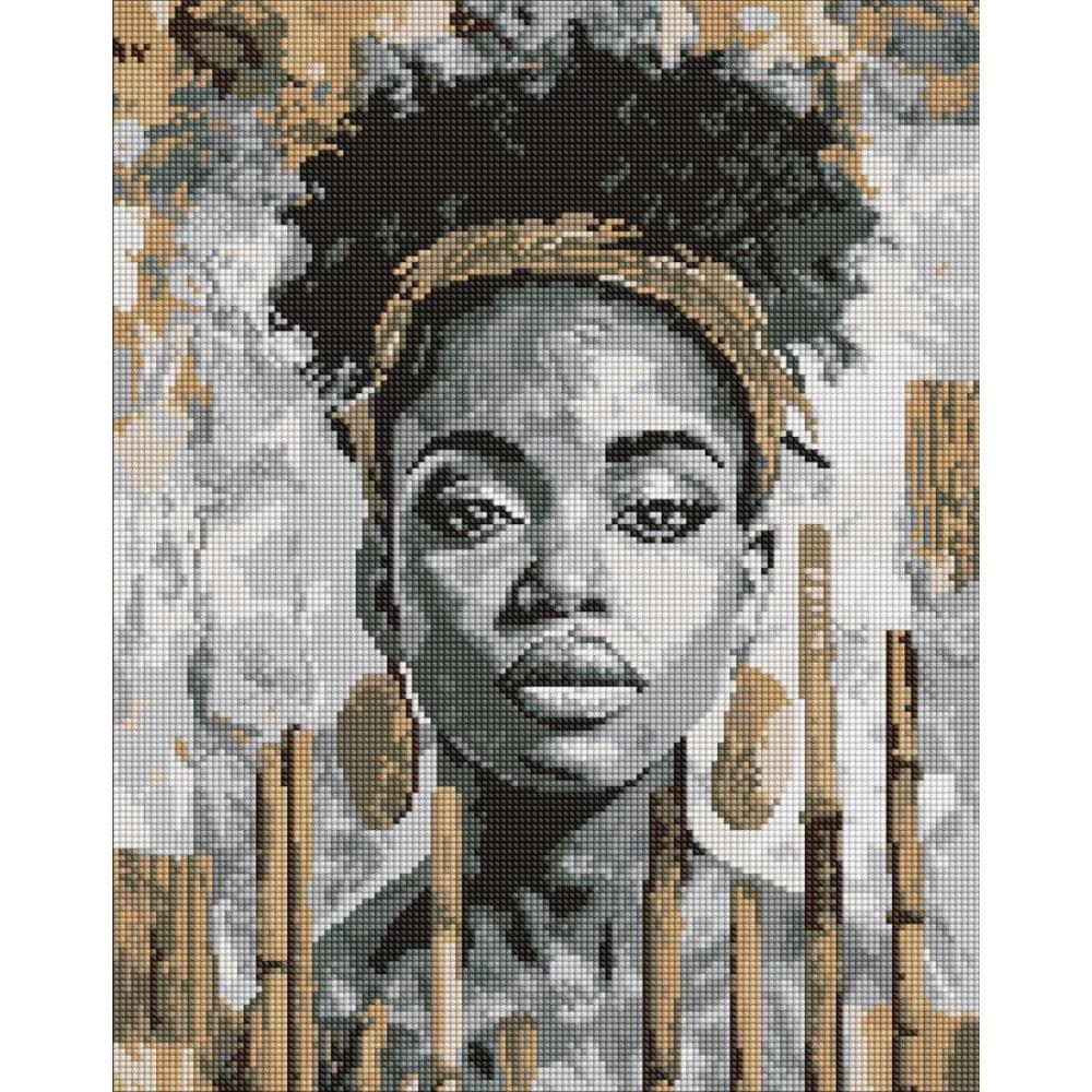 Алмазна мозаїка на підрамнику "Екзотичний монохром" Ideyka 40х50см AMO8274