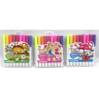 Фломастери із м’яким пензлем, 18 кольорів, змивні, 14.5 см