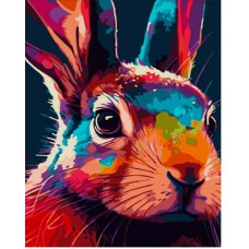 Картина за номерами  кольоровий кролик strateg розміром 30х40 см (ss6748)
