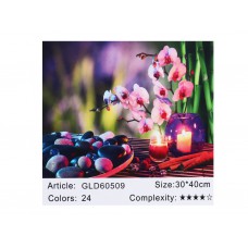 Алмазна мозаїка за номерами 30*40 "орхідеї" 60509