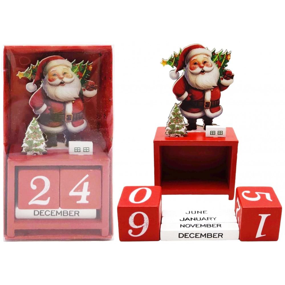 Вічний календар настільний дерев'яний "Новорічний-Д.Мороз" 13.5*7см (1*120)