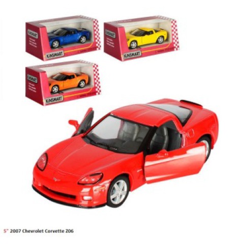 Металева інерційна легкова модель Chevrolet Corvette Z06 2007 5", відкриваються двері (В асортименті)