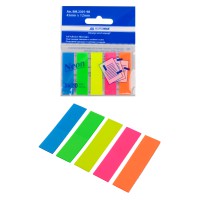 Закладки пластикові з клейким шаром Neon Jobmax, 45x12 мм, 5x20 аркушів (В асортименті)