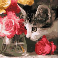 Картина за номерами Пухнастий дослідник Ideyka 40×40 см КНО6804