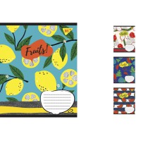 Зошити учнівські 36 аркушів лінія. YES Fruits, зошит дя записів 15 шт. в упаковці