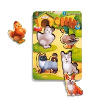 Вкладиші Домашні тварини 2 (фон з підказкою) 16×12×0,6 см Ubee