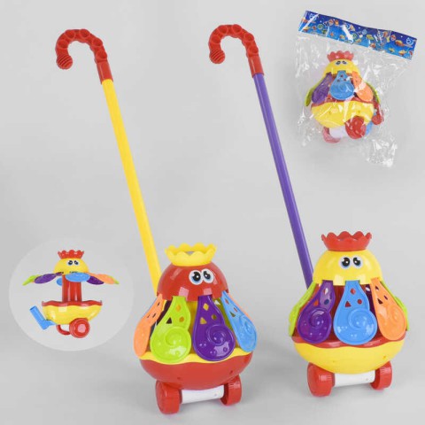 Каталка на палиці, восьминіг 19 см, рухомі деталі, музична, механічна (В асортименті)