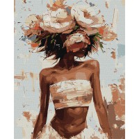 Набір для розпису по номерах Квітковий капелюшок, 40x50 см, КНО8438