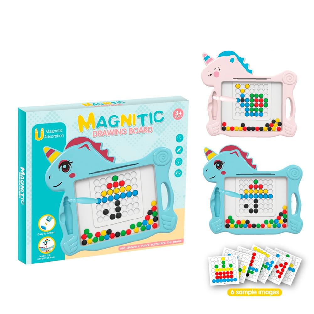 Досточка єдиноріг, 28-25-1,5см, магнитна гра, магнитна мозаїка, картки, 2 кольори, в кор-ці, 28,5-25,5-2,5см /30/