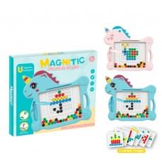 Досточка єдиноріг, 28-25-1,5см, магнитна гра, магнитна мозаїка, картки, 2 кольори, в кор-ці, 28,5-25,5-2,5см /30/