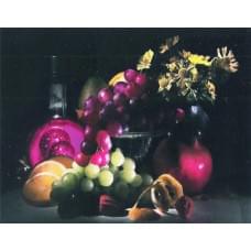 Алмазная мозаика по номерам 30*40 "Фрукты" карт уп. (холст на раме)