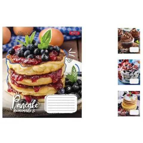 Зошити учнівські 60 аркушів лінія. 1В Homemade cake, зошит дя записів 10 шт. в упаковці