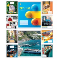 Зошити учнівські 36 аркушів клітинка Люкс ТЕ11444 Мікс 1, 20 шт. в упаковці