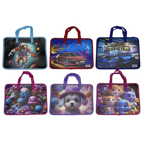 Папка-портфель ПВХ, А4, дитяча для зошитів, 805 (В асортименті)