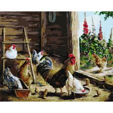 Набір для розпису по номерах. "Курятник" 40х50см КНО4346
