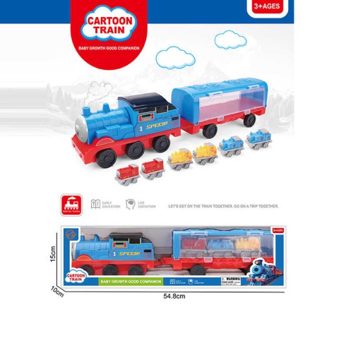 Потяг Томас інерційний, знімний вагон з 3 міні-потягами, 412-1