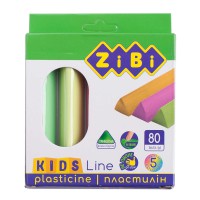 Пластилін KIDS Line, 5 кольорів, неон, 80 г
