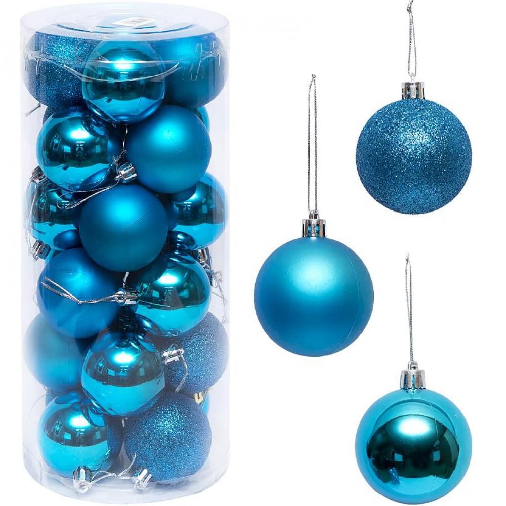 Набір кульок 24 штуки D6см "Бірюза" ZWH6CM тубус