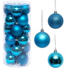 Набір кульок 24 штуки D6см "Бірюза" ZWH6CM тубус