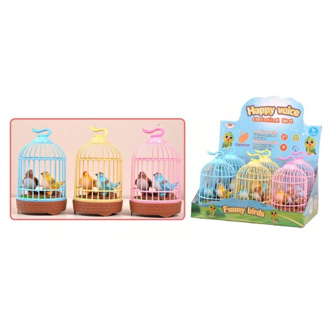 Птахи в клітці, 16 см, інтерактивний