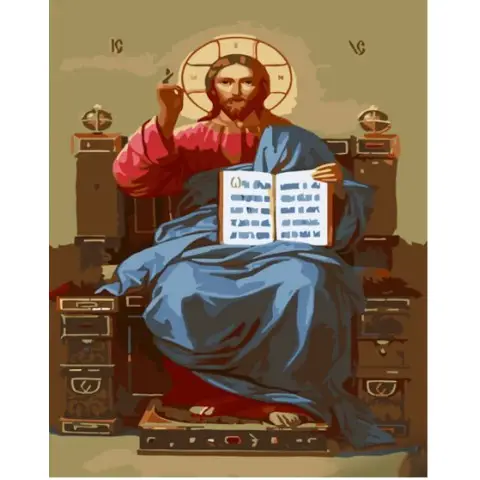 Набір для розпису по номерах Ісус на престолі, Strateg, 30x40 см, SS6776