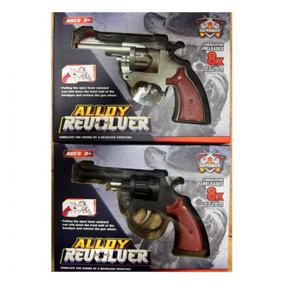 Пістолет-пугач метал. під пістони, 2 кольори,у кор. /96/