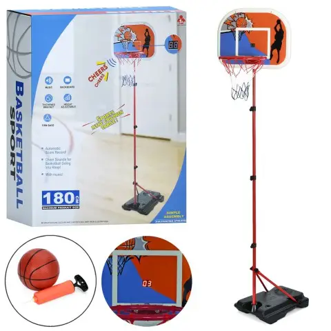 Баскетбольне кільце, щит 46.5x32.5 см, металеве кільце, звук, на бат. MR1516