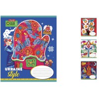 Зошити учнівські 12 аркушів коса лінія. 1В Ukraine style, 25 шт. в упаковці