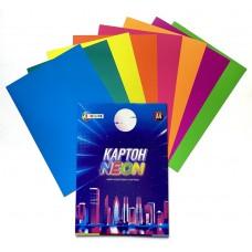 Картон кольоровий "НЕОН" в папці, формат А4 8 арк. ТМ "Family Line" /20/