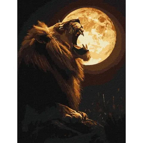 Набір для розпису по номерах Нічний хижак, Ideyka, 30x40 см, КНО6752