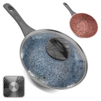 Сковорода лита Granite 10375-28 з кришкою 28×7,2 см індукційне дно