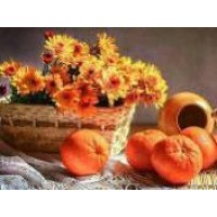 Алмазна мозаїка за номерами Натюрморт з апельсинами, 30x40 см, полотно на рамі