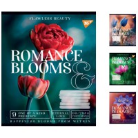 Зошити учнівські 18 аркушів лінія. YES Romance blooms, 25 шт. в упаковці