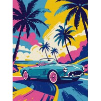 Набір для розпису по номерах Неоновий драйв, Ideyka, 30x40 см, КНО2776