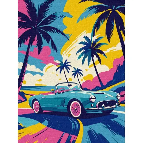 Набір для розпису по номерах Неоновий драйв, Ideyka, 30x40 см, КНО2776