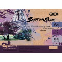 Скетчбук ZB.1481 А4, 40 аркушів, на пружині, кремовий блок