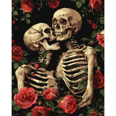 Картина за номерами Закохані скелети Ideyka 40×50 см КНО5180