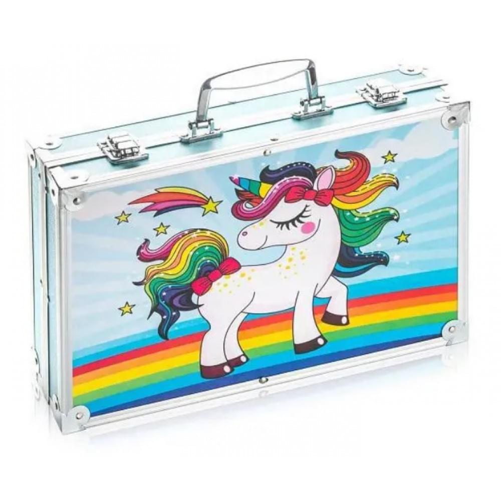 Набір для малювання 145 передів Единоріг у алюмінієвій валізі 34*24*9см 145-A-P
