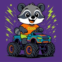 Картина за номерами дитяча Єнот на машині Ideyka 25×25 см КНО1311