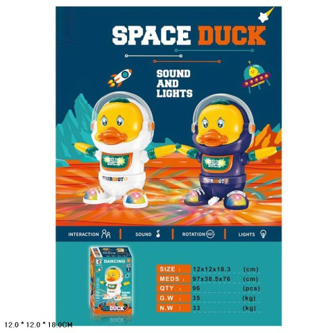 Робот на батарейках, Космічна качка, світлові ефекти, 12x12x18 см, ZR156-4 (В асортименті)