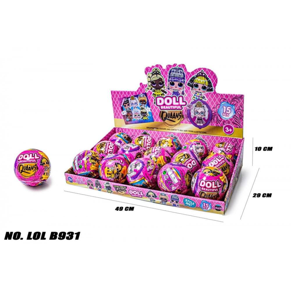 Лялька ГЕРОЙ B931 DOLL BEAUTIFUL FASHION QUEENS куля /13/195/15шт в кор.