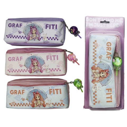 Пенал-косметичка із підвіскою Цукерка, 2 змійки, 8601 (В асортименті)