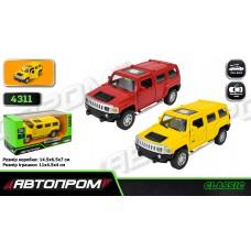 Машина метал "АВТОПРОМ", 1:43 HUMMER, 3 кольори, откр.двері, в кор. 14,5*6,5*7см /96-2/