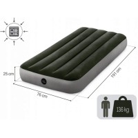 Велюровий матрац, 76x191x25 см, до 136 кг, зелений